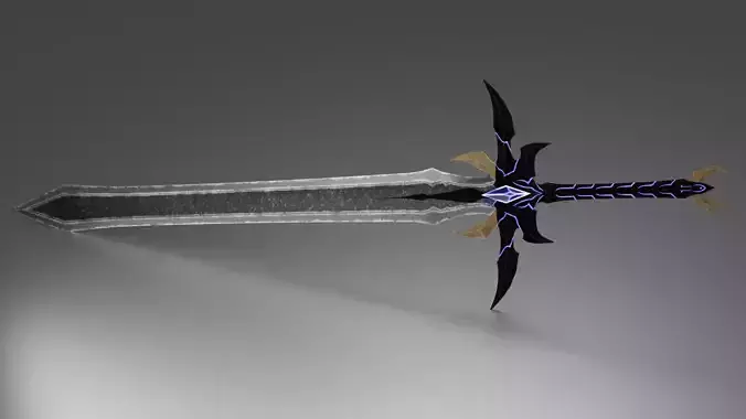 Fang of Rakhan Game-Ready PBR 3D Sword  Low-poly 3D model