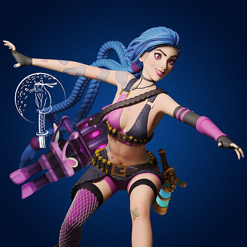 Jinx   League of Legends Ready For 3D Printing 3D print model