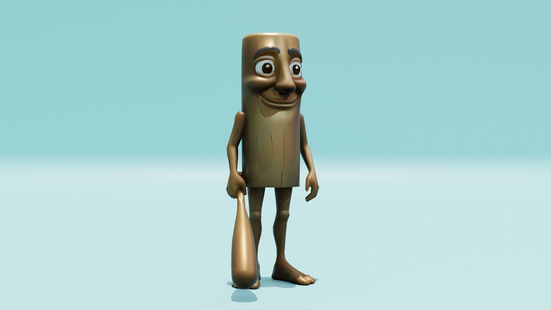 Tung Tung Tung Sahur Italian brainrot Low Poly Character Low-poly 3D model_11