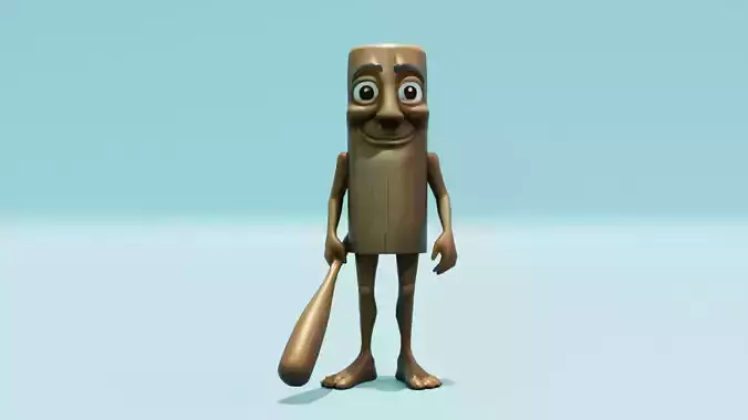 Tung Tung Tung Sahur Italian brainrot Low Poly Character Low-poly 3D model