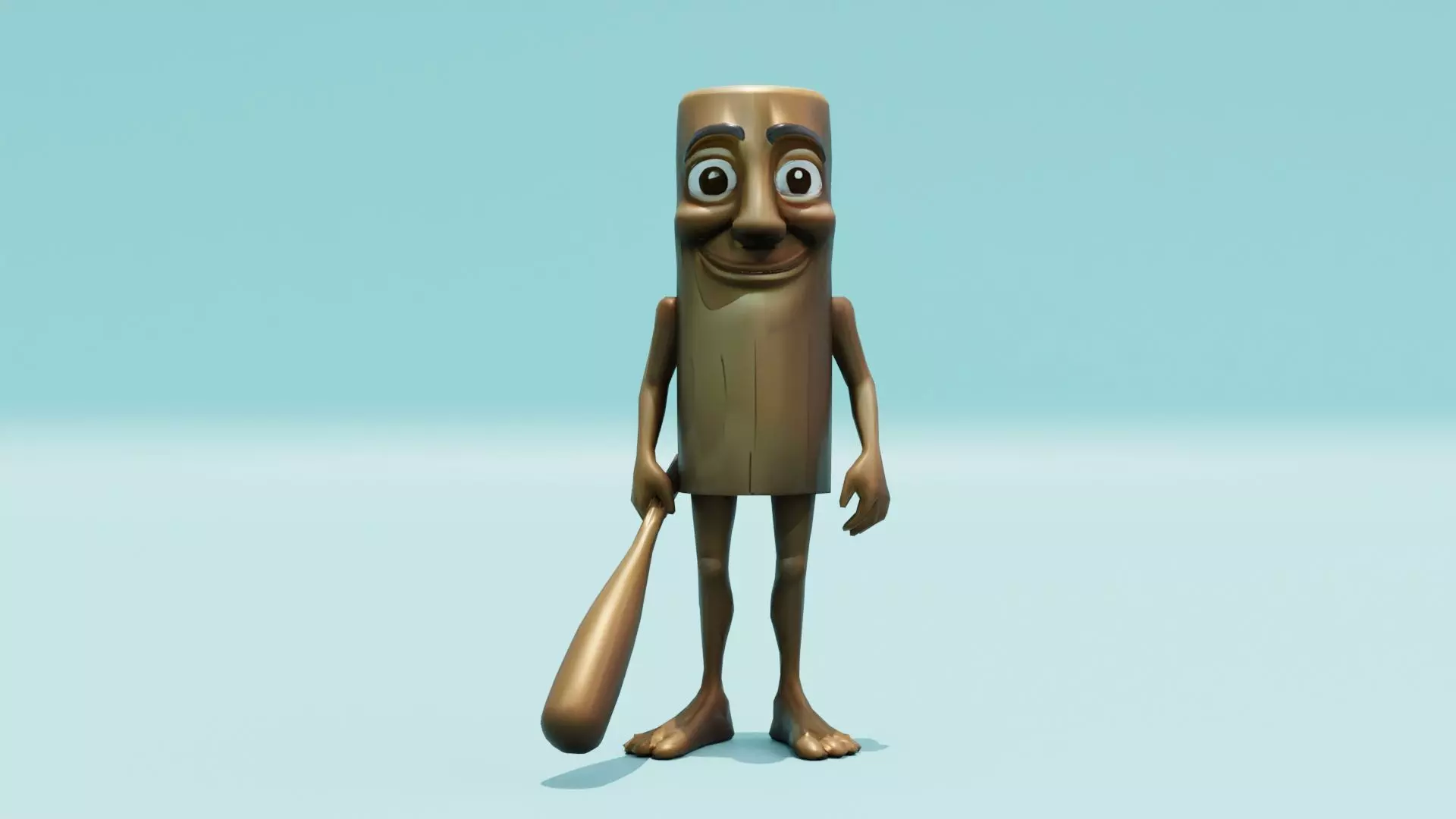 Tung Tung Tung Sahur Italian brainrot Low Poly Character Low-poly 3D model_0