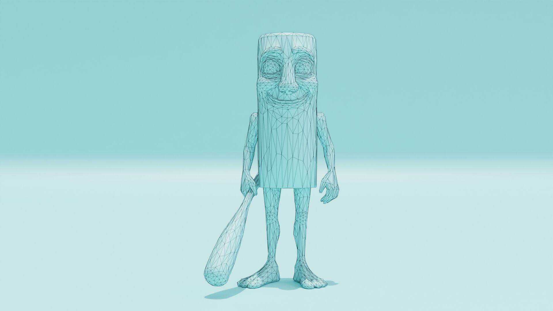 Tung Tung Tung Sahur Italian brainrot Low Poly Character Low-poly 3D model_12