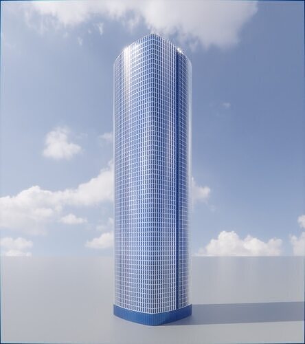 Parametric Building 1d7 3D model 2