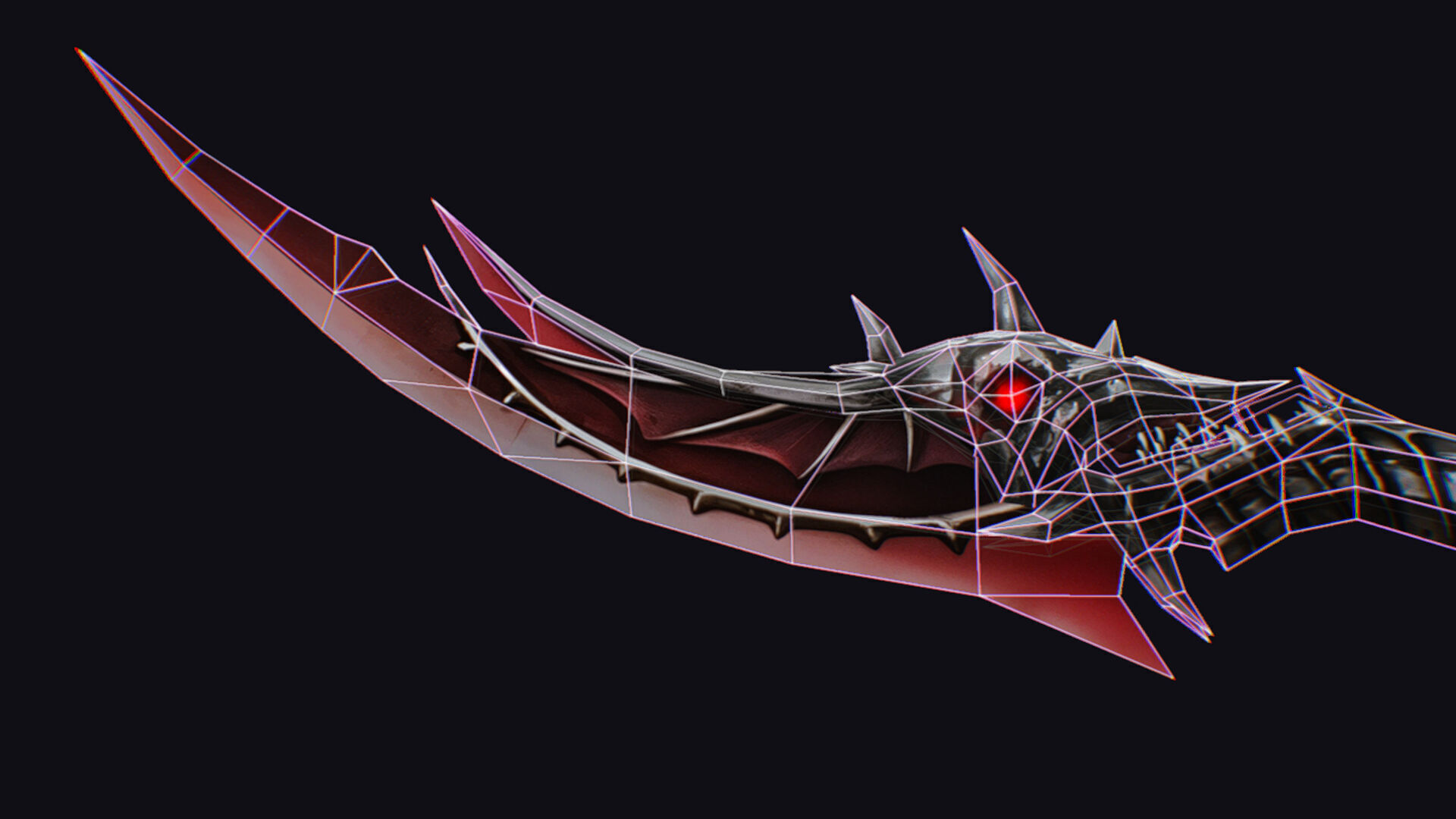 Dagger Bone Short Blade Sharpener Military Wedge Grinding Low-poly 3D model_15