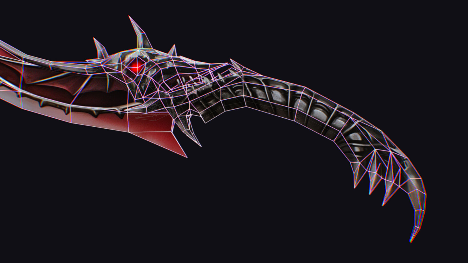 Dagger Bone Short Blade Sharpener Military Wedge Grinding Low-poly 3D model_14