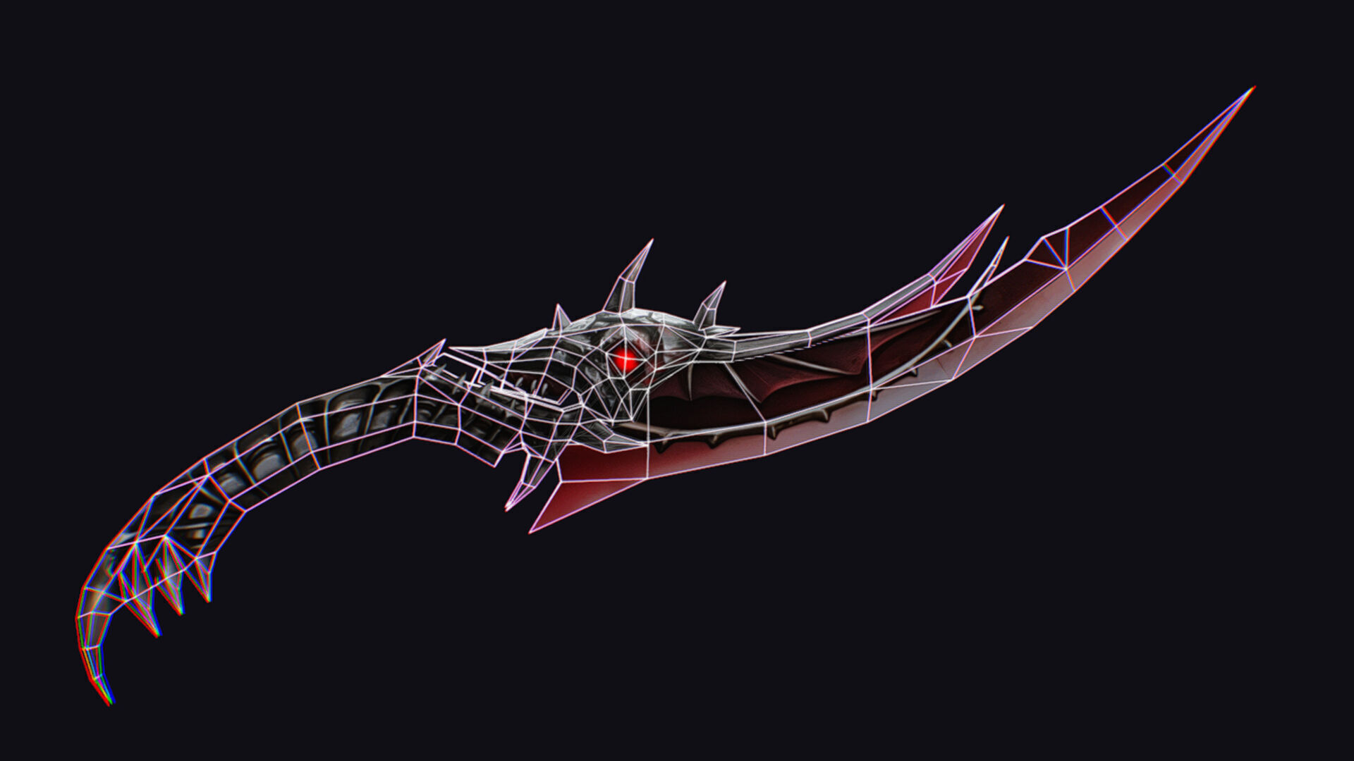 Dagger Bone Short Blade Sharpener Military Wedge Grinding Low-poly 3D model_12