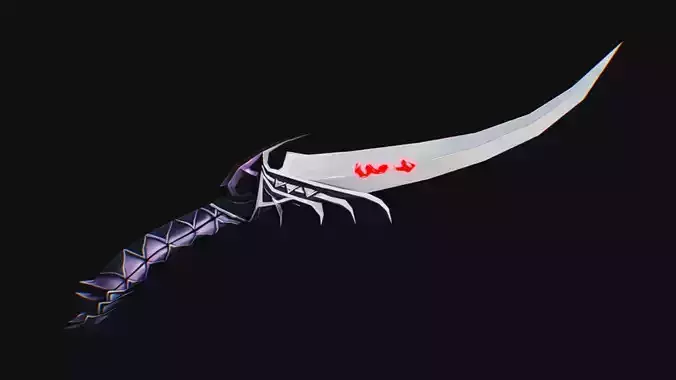 Dagger Dark Short Blade Sharpener Military Wedge Grinding Low-poly 3D model