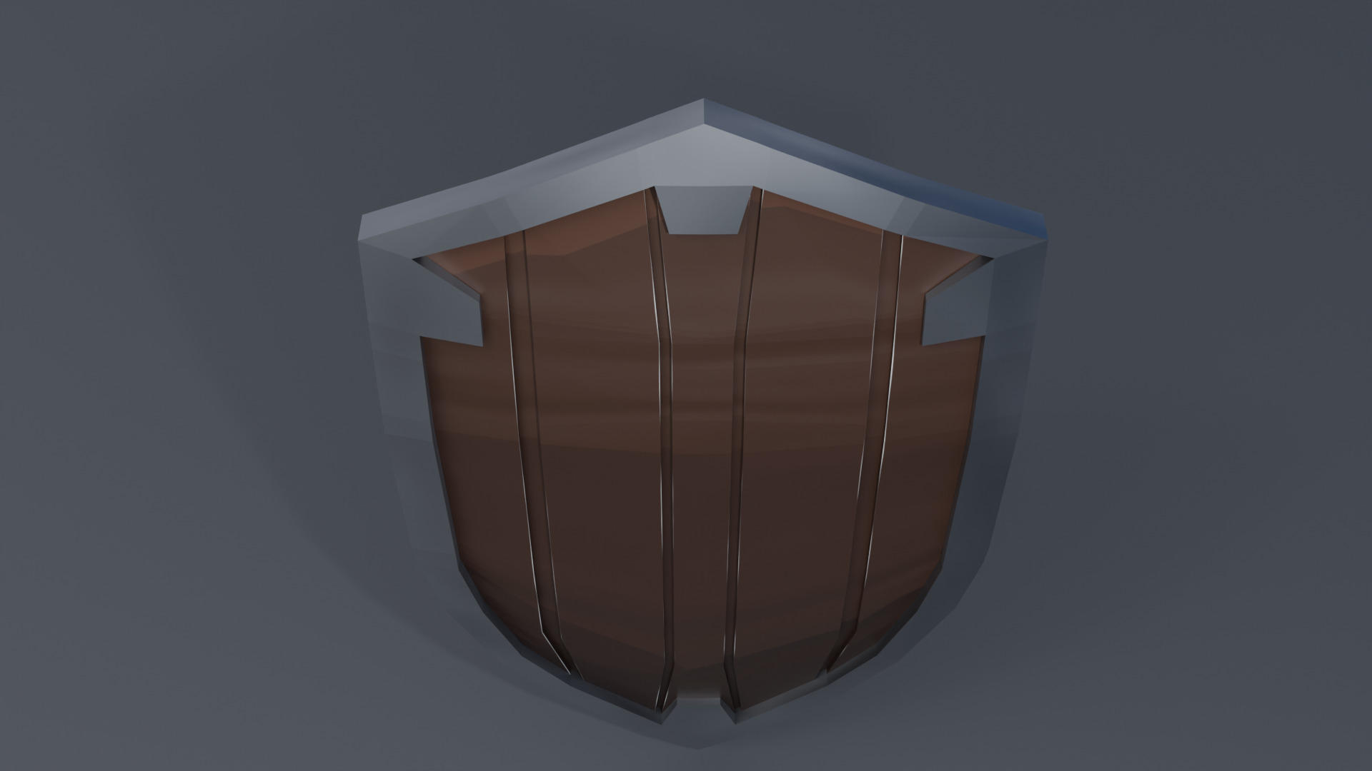 Medieval Battle Shield - Wood covered Low-poly 3D model_3