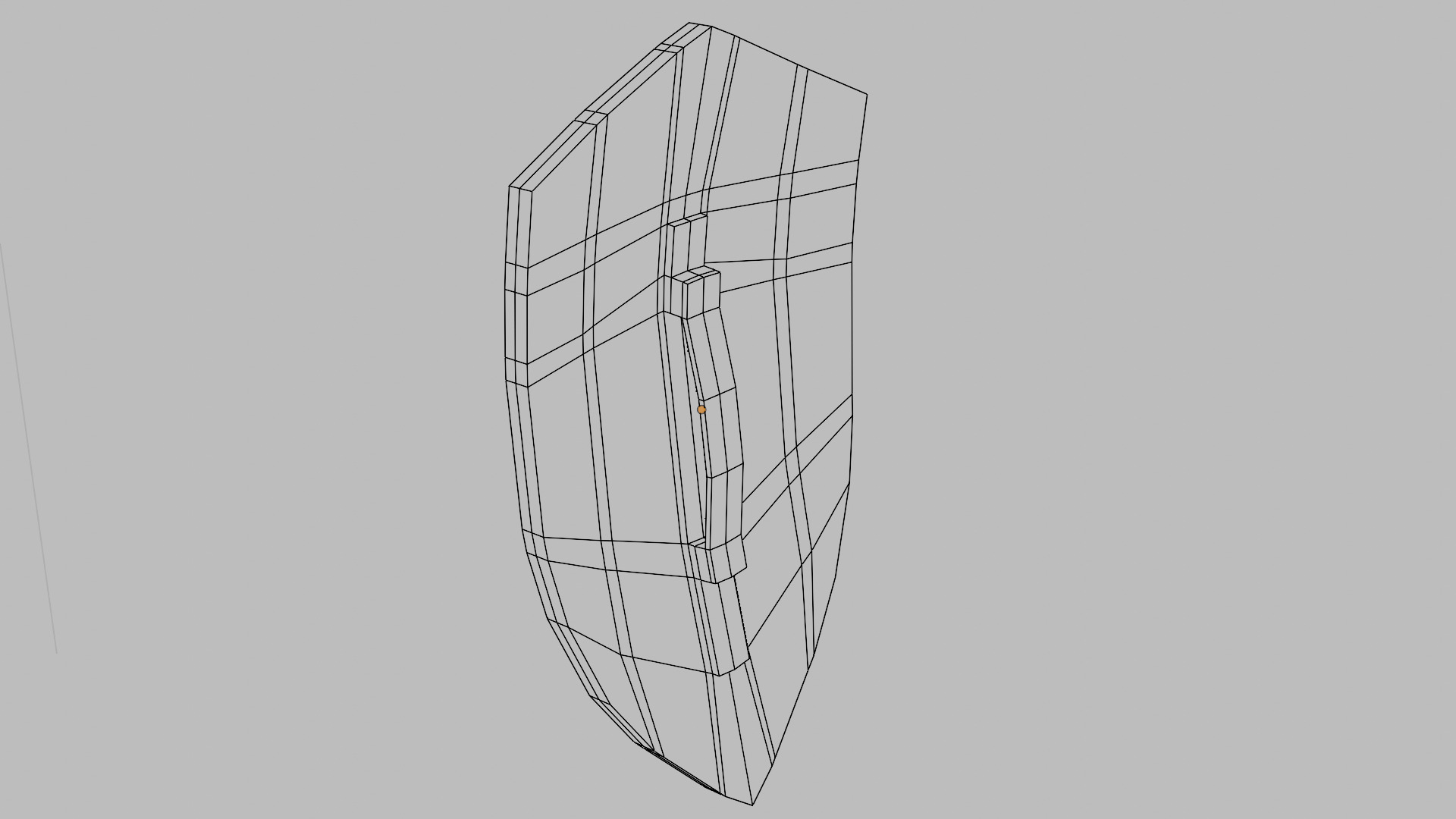 Medieval Battle Shield - Wood covered Low-poly 3D model_7