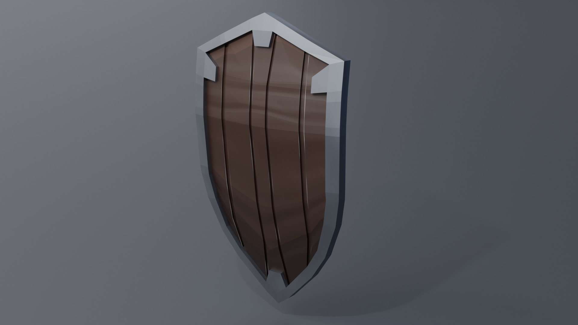 Medieval Battle Shield - Wood covered Low-poly 3D model_1
