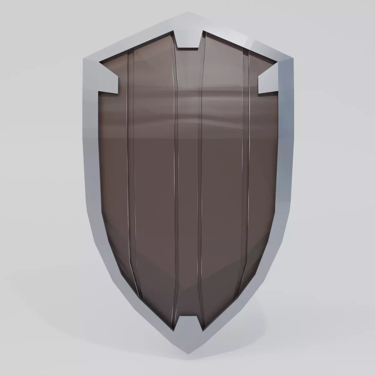 Medieval Battle Shield - Wood covered Low-poly 3D model_0