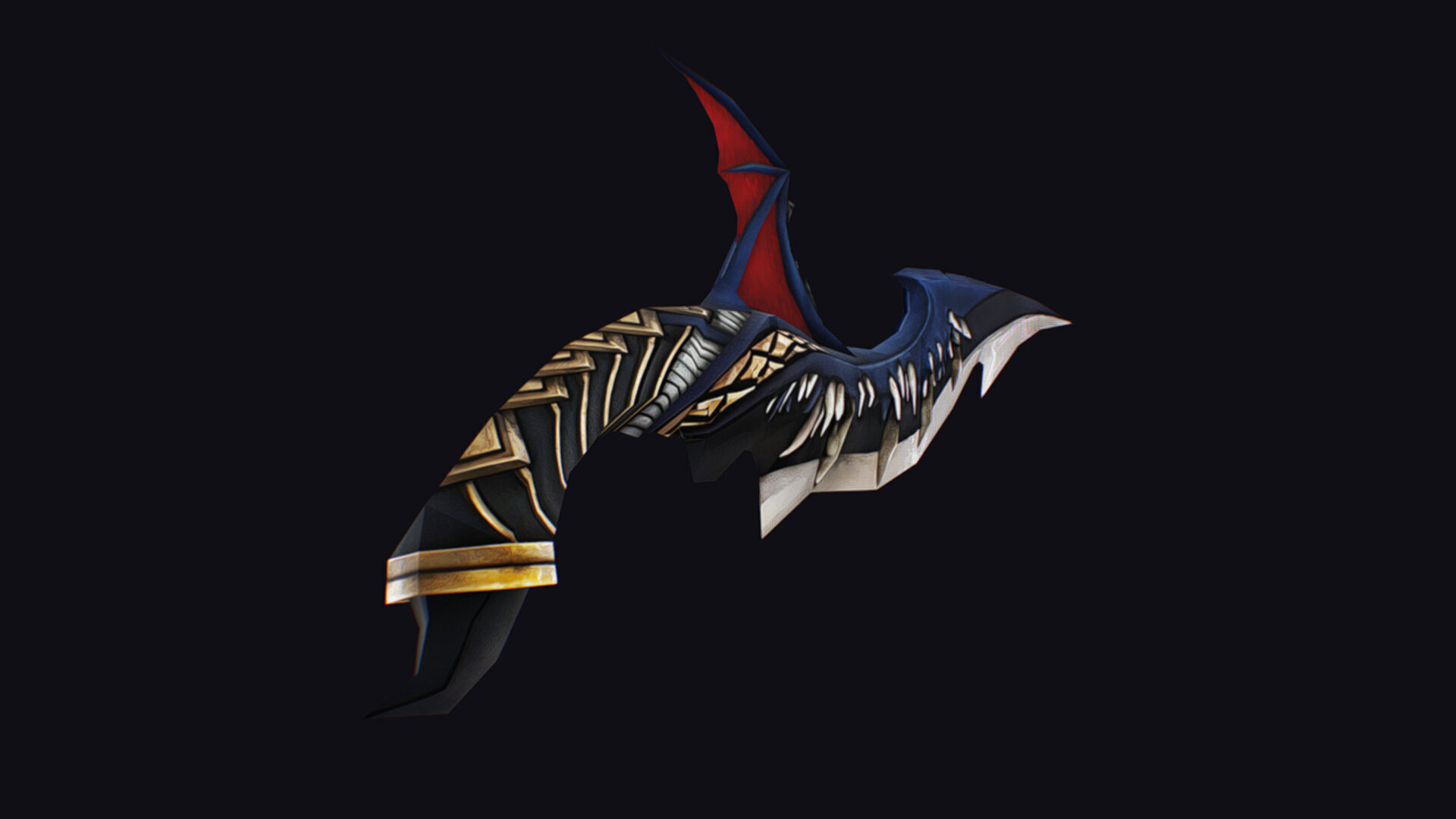 Dagger Dragon Jaw Teeth Short Blade Sharpener Wedge Grinding Low-poly 3D model_8