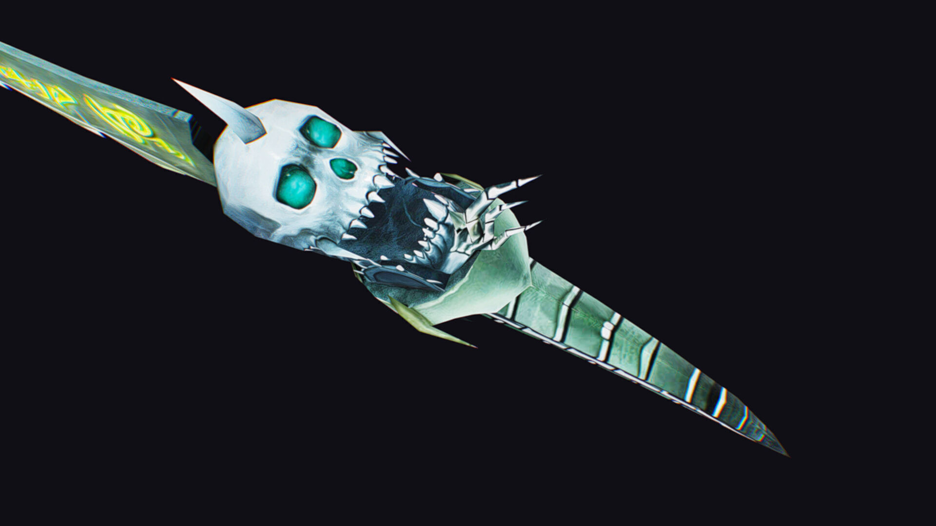 Dagger Bone Short Blade Demonic Sharpener Wedge Grinding Rusty Low-poly 3D model_9