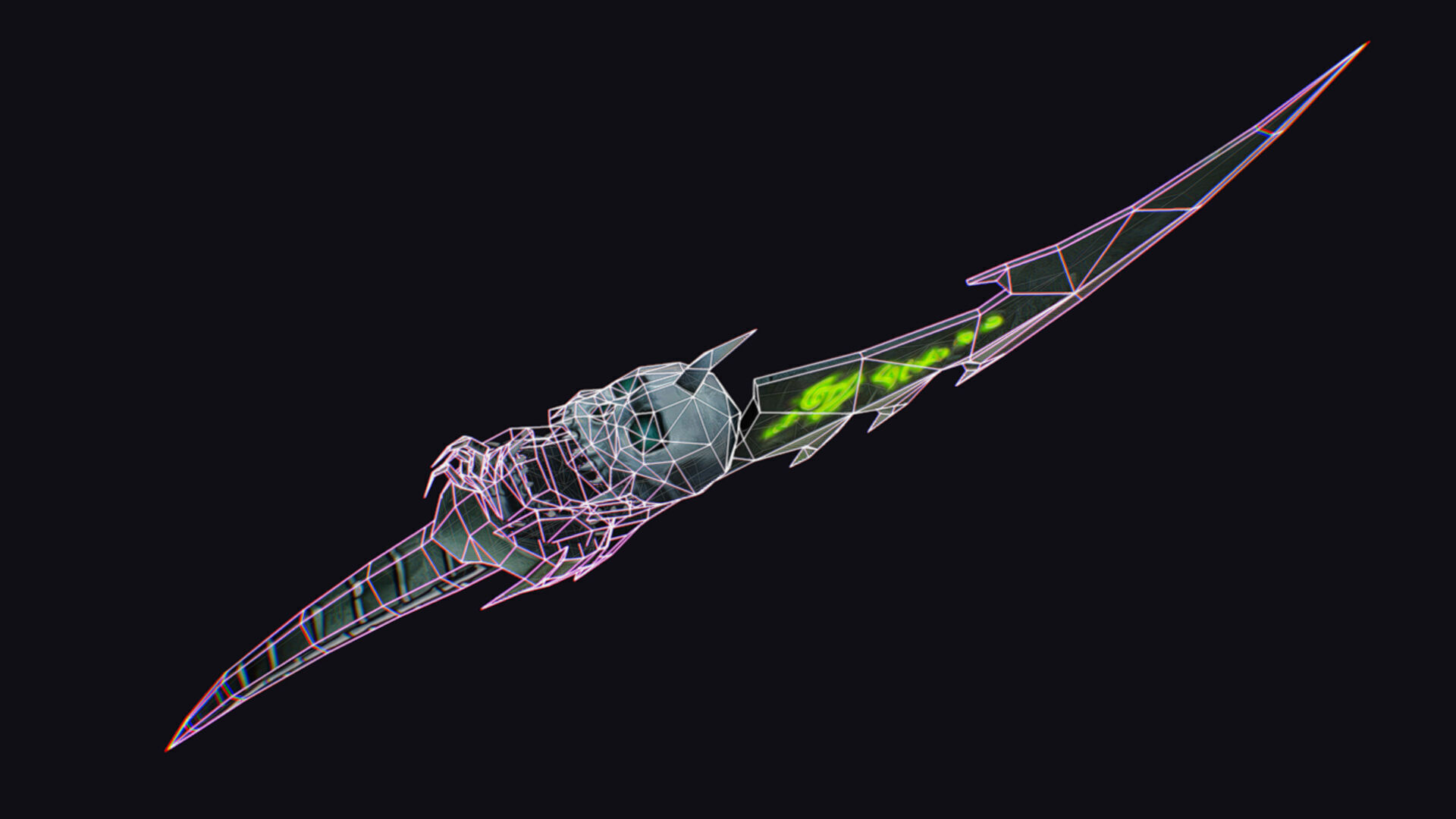 Dagger Bone Short Blade Demonic Sharpener Wedge Grinding Rusty Low-poly 3D model_13