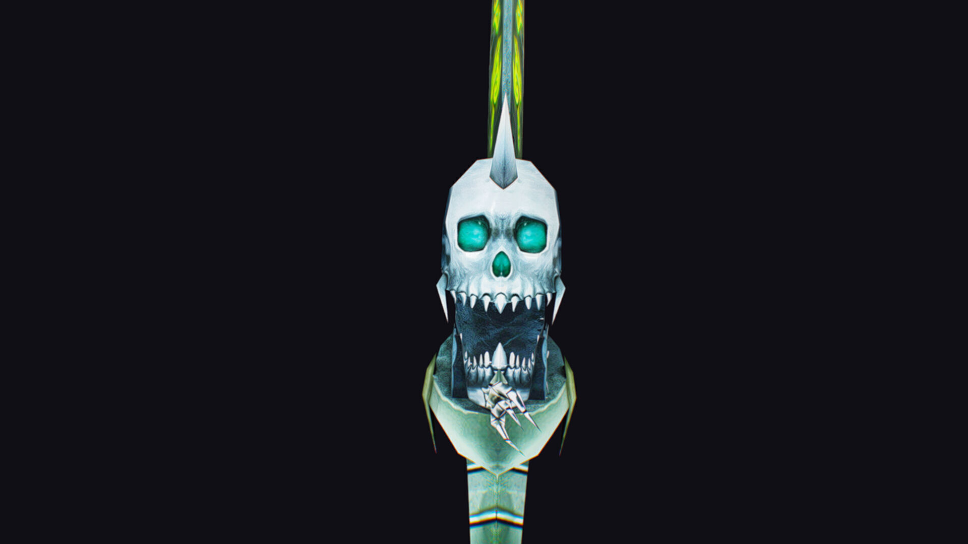 Dagger Bone Short Blade Demonic Sharpener Wedge Grinding Rusty Low-poly 3D model_5