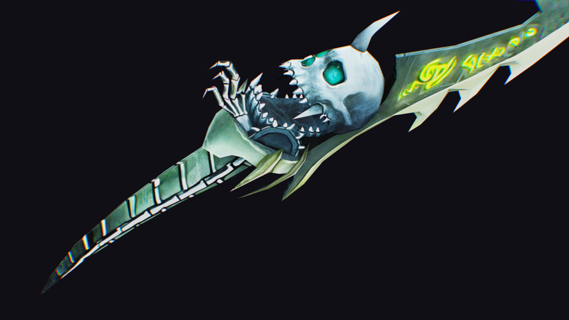 Dagger Bone Short Blade Demonic Sharpener Wedge Grinding Rusty Low-poly 3D model_10