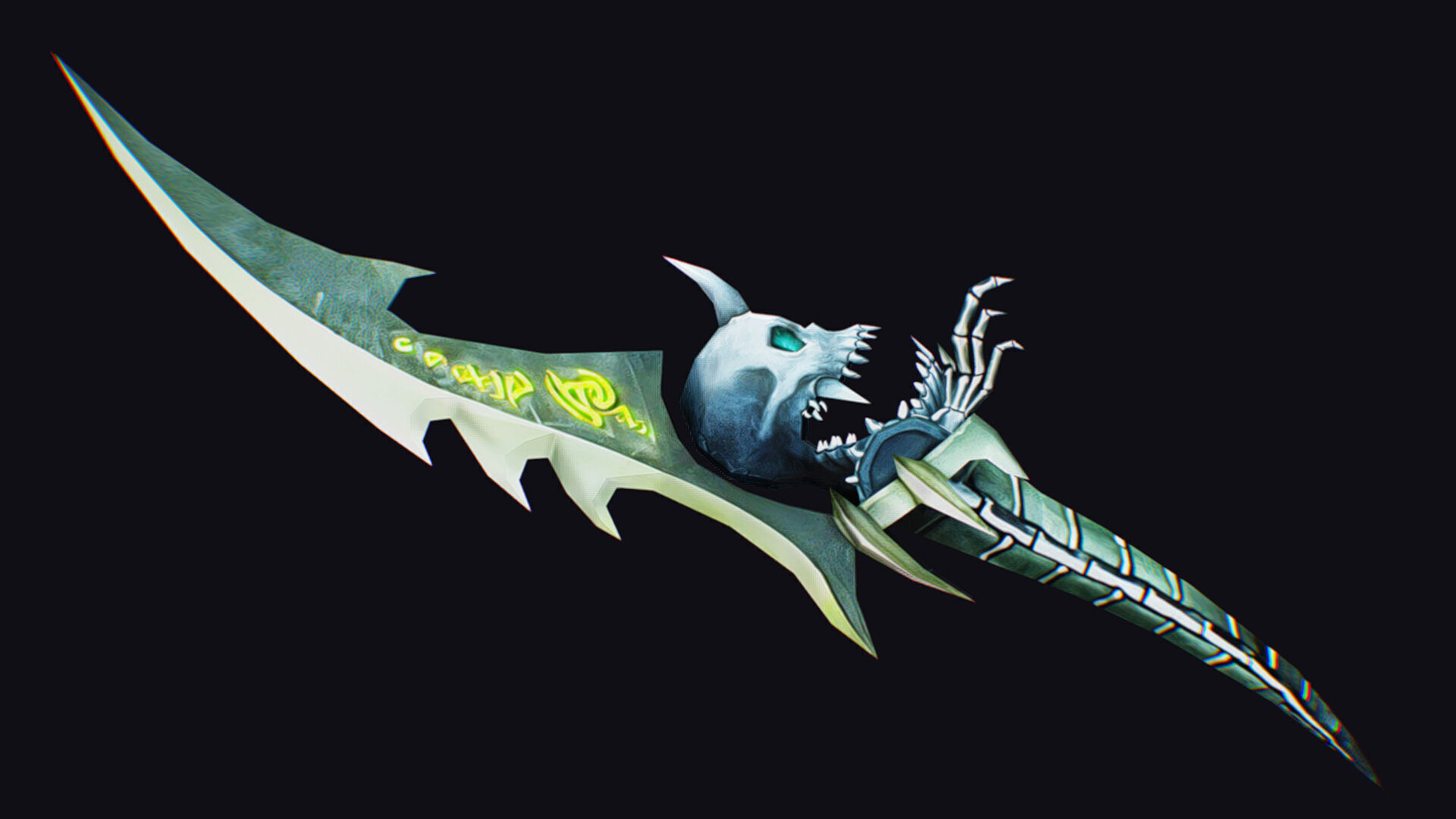 Dagger Bone Short Blade Demonic Sharpener Wedge Grinding Rusty Low-poly 3D model_7