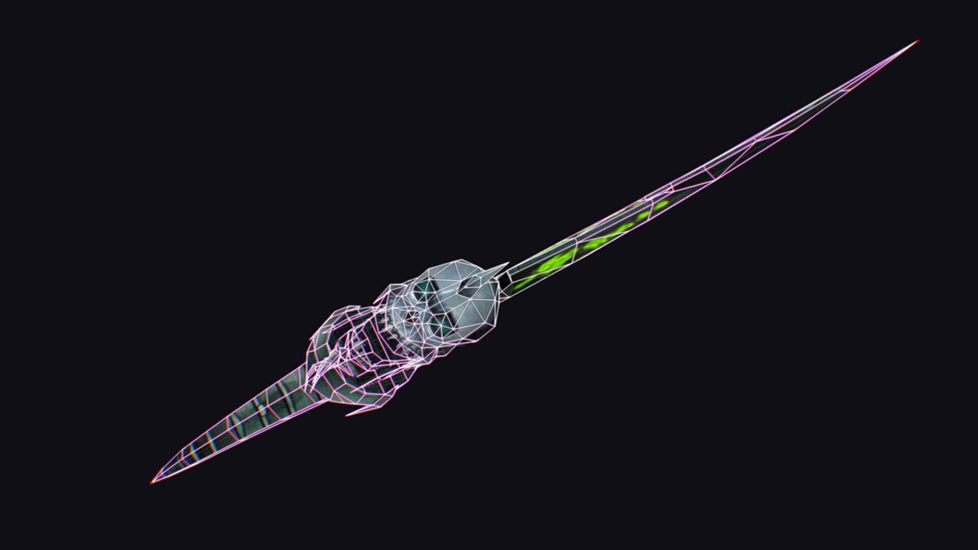 Dagger Bone Short Blade Demonic Sharpener Wedge Grinding Rusty Low-poly 3D model_14