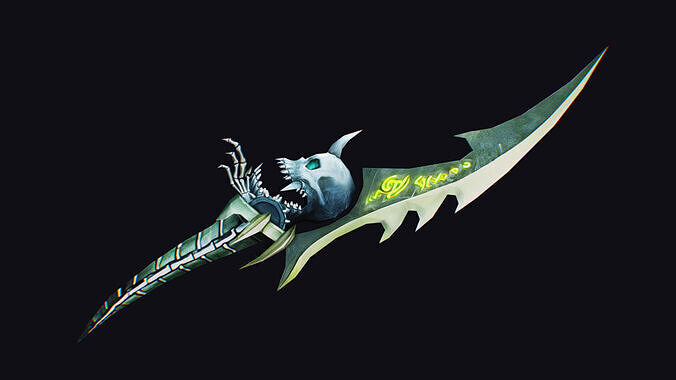 Dagger Bone Short Blade Demonic Sharpener Wedge Grinding Rusty Low-poly 3D model