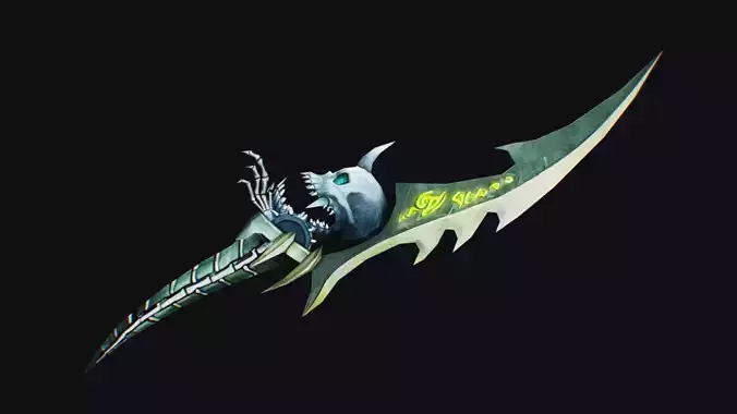 Dagger Bone Short Blade Demonic Sharpener Wedge Grinding Rusty Low-poly 3D model