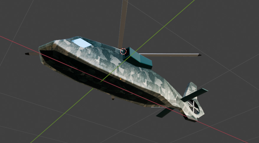 military helicopter low poly Low-poly 3D model_3