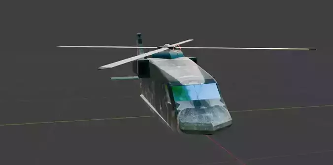military helicopter low poly Low-poly 3D model