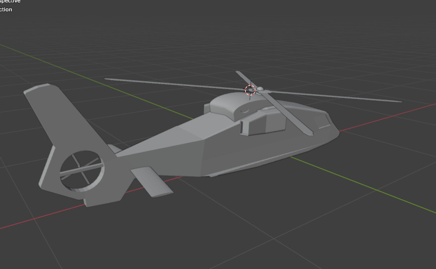 military helicopter low poly Low-poly 3D model_4