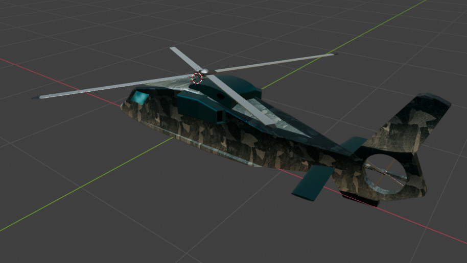 military helicopter low poly Low-poly 3D model_2