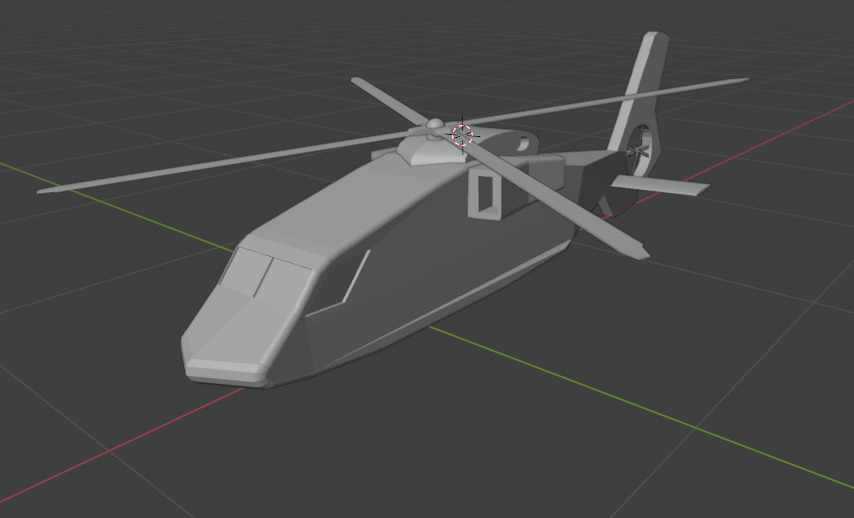 military helicopter low poly Low-poly 3D model_5