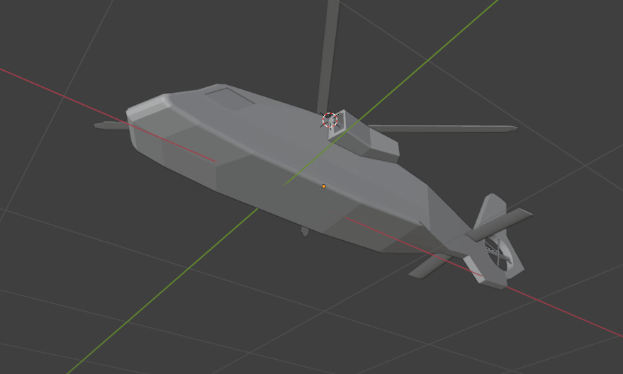 military helicopter low poly Low-poly 3D model_6