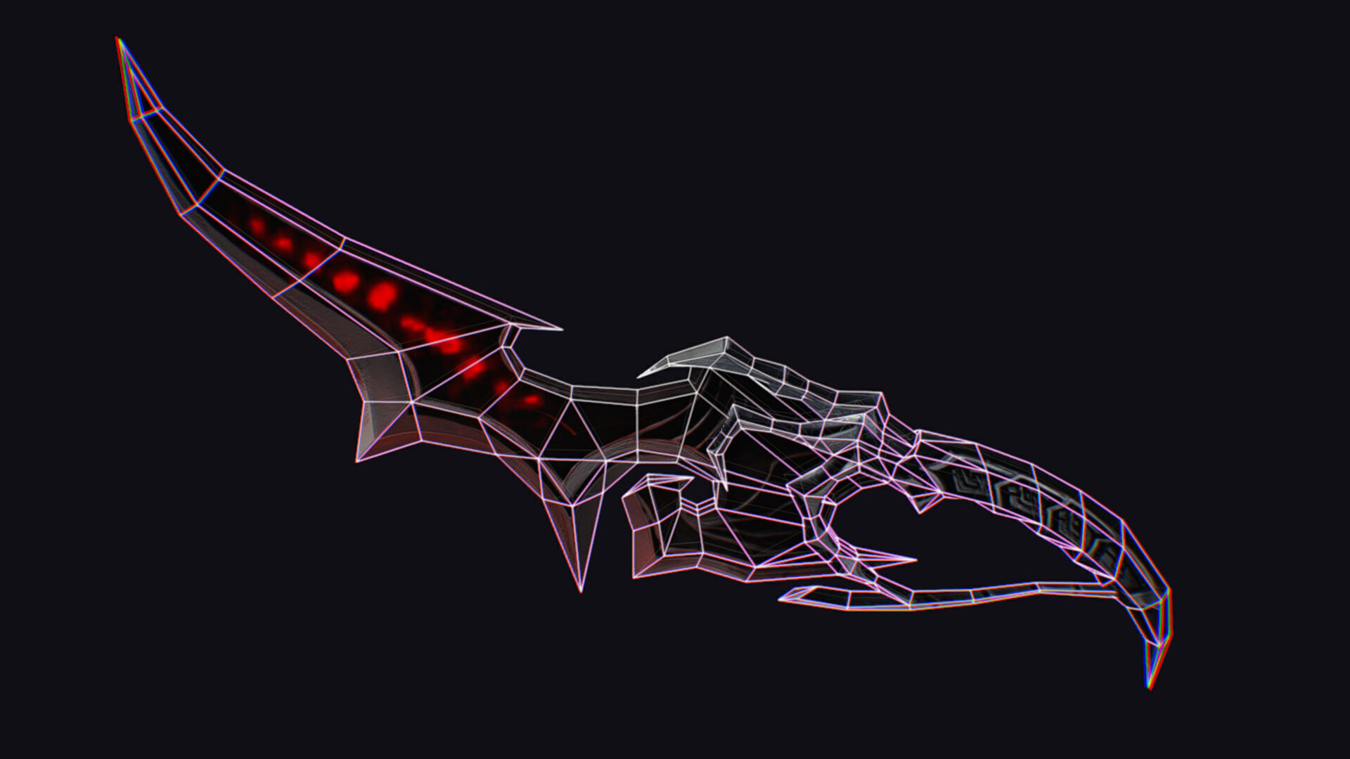 Dagger Bone Ruby Short Blade Sharpener Wedge Grinding Low-poly 3D model_15