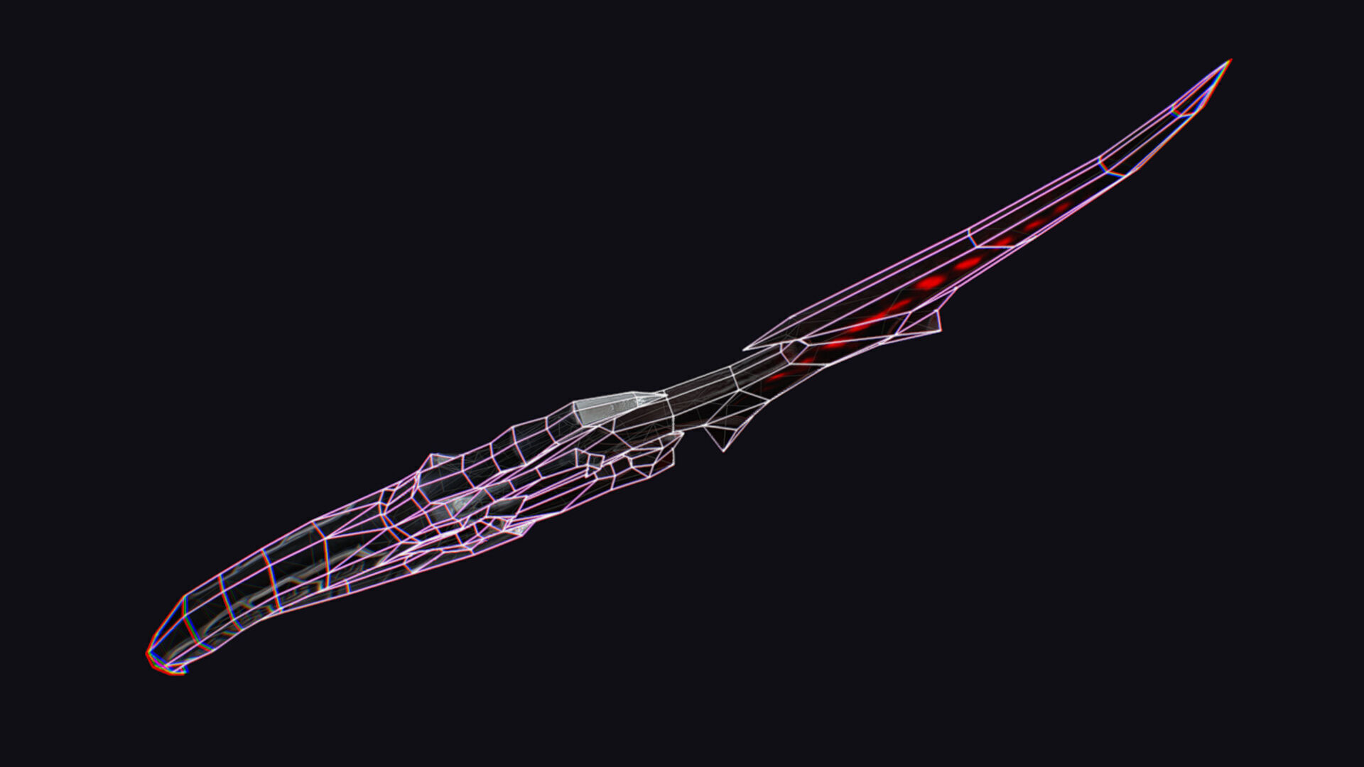 Dagger Bone Ruby Short Blade Sharpener Wedge Grinding Low-poly 3D model_12