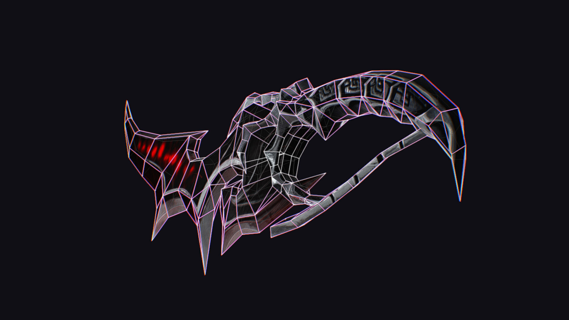 Dagger Bone Ruby Short Blade Sharpener Wedge Grinding Low-poly 3D model_14