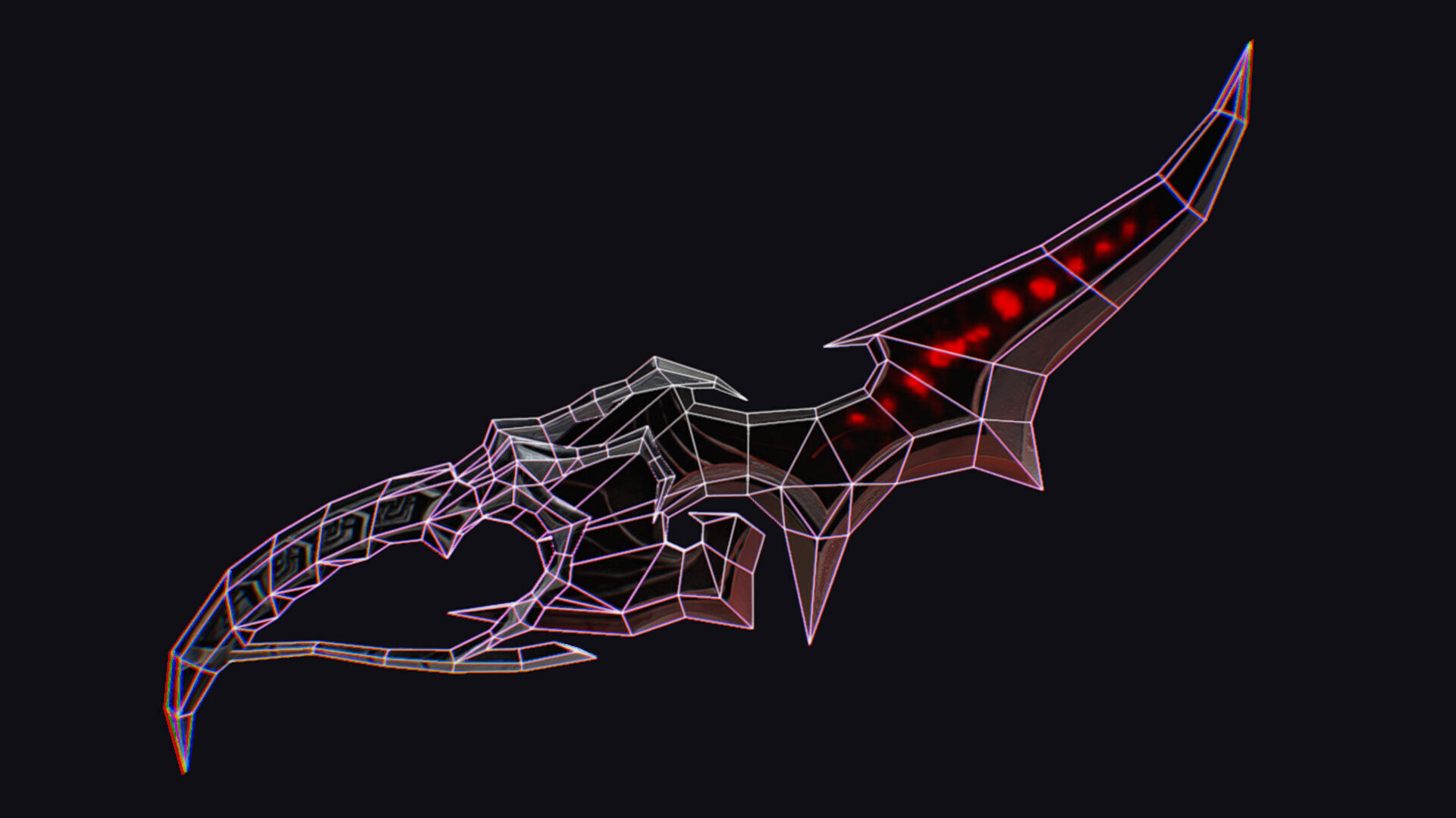 Dagger Bone Ruby Short Blade Sharpener Wedge Grinding Low-poly 3D model_11