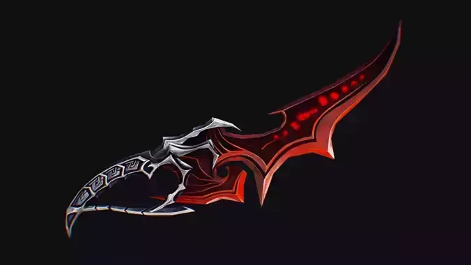 Dagger Bone Ruby Short Blade Sharpener Wedge Grinding Low-poly 3D model