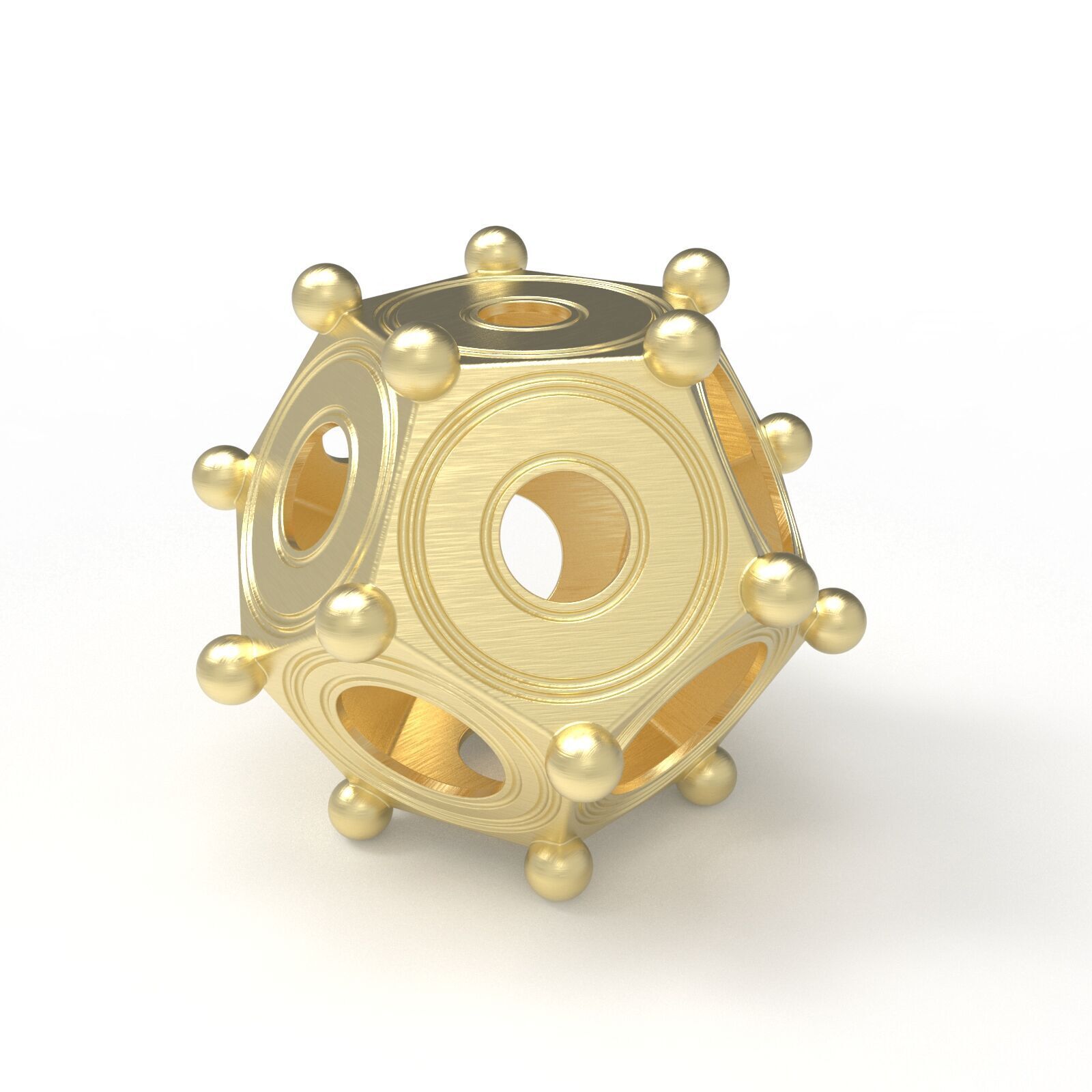 Roman dodecahedron Low-poly 3D model_12