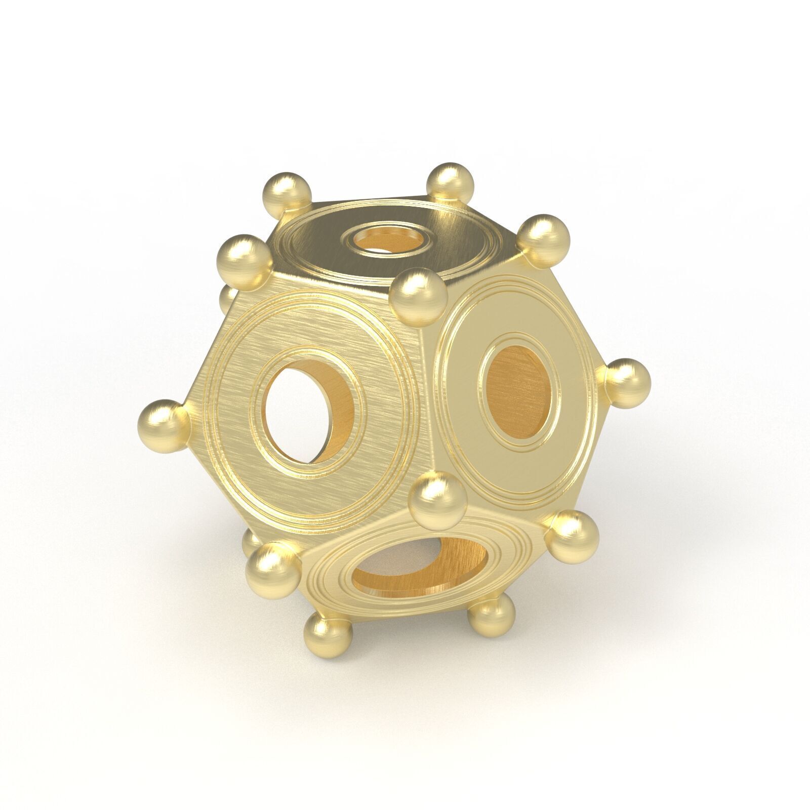 Roman dodecahedron Low-poly 3D model_5