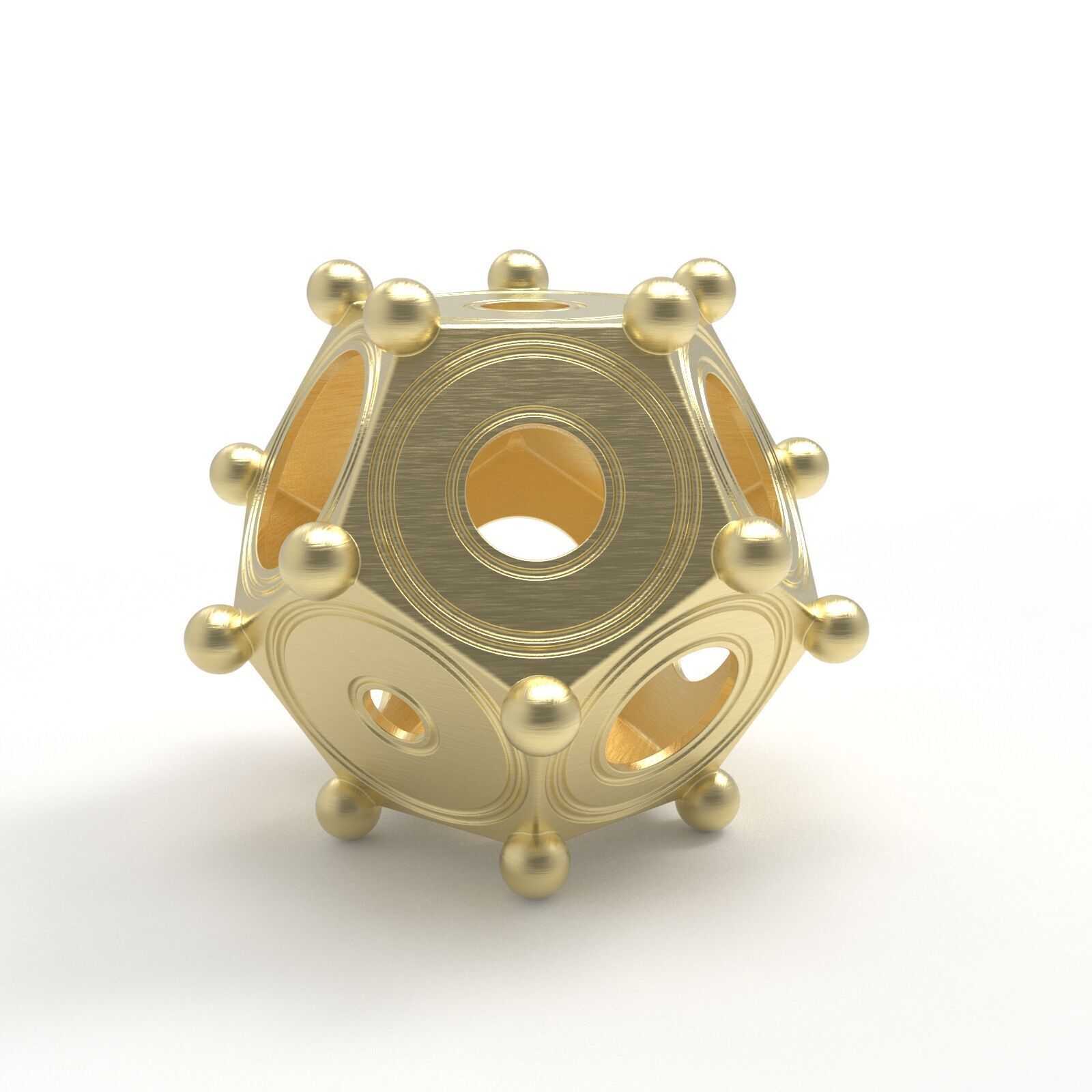 Roman dodecahedron Low-poly 3D model_1