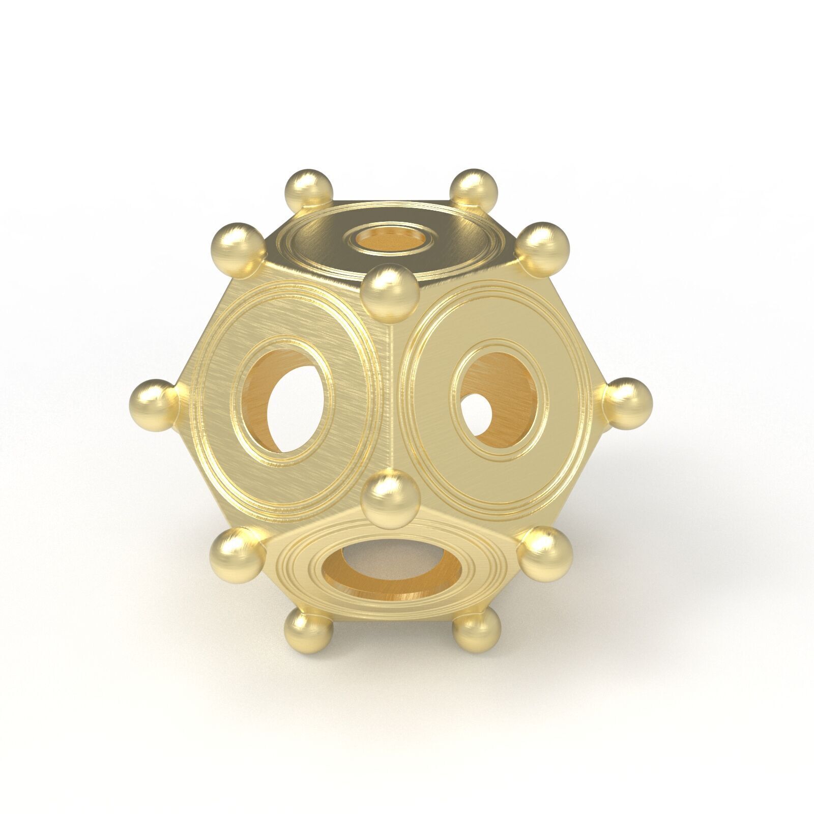 Roman dodecahedron Low-poly 3D model_8