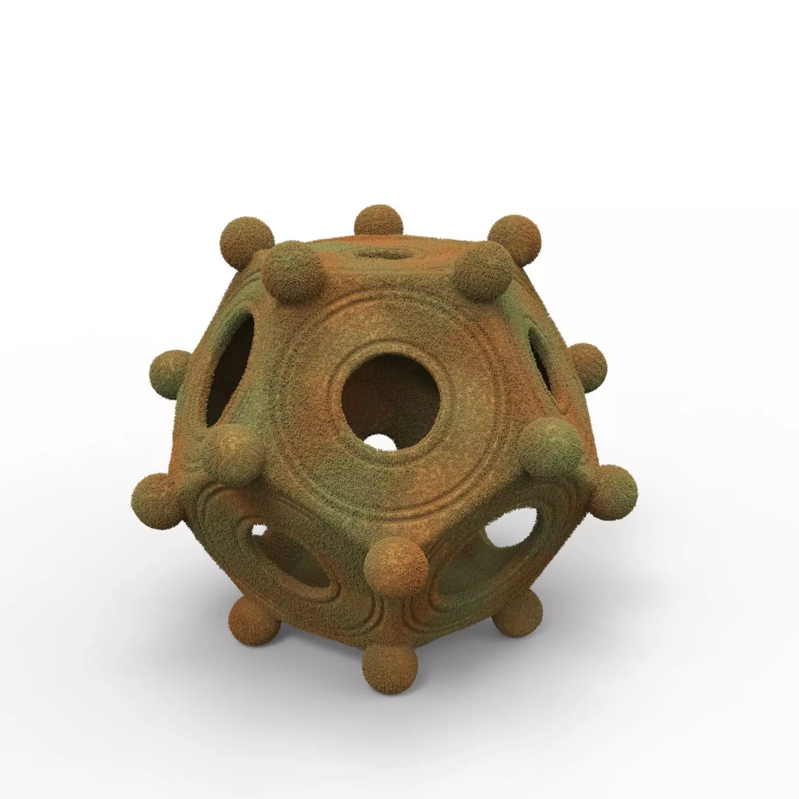 Roman dodecahedron Low-poly 3D model_0