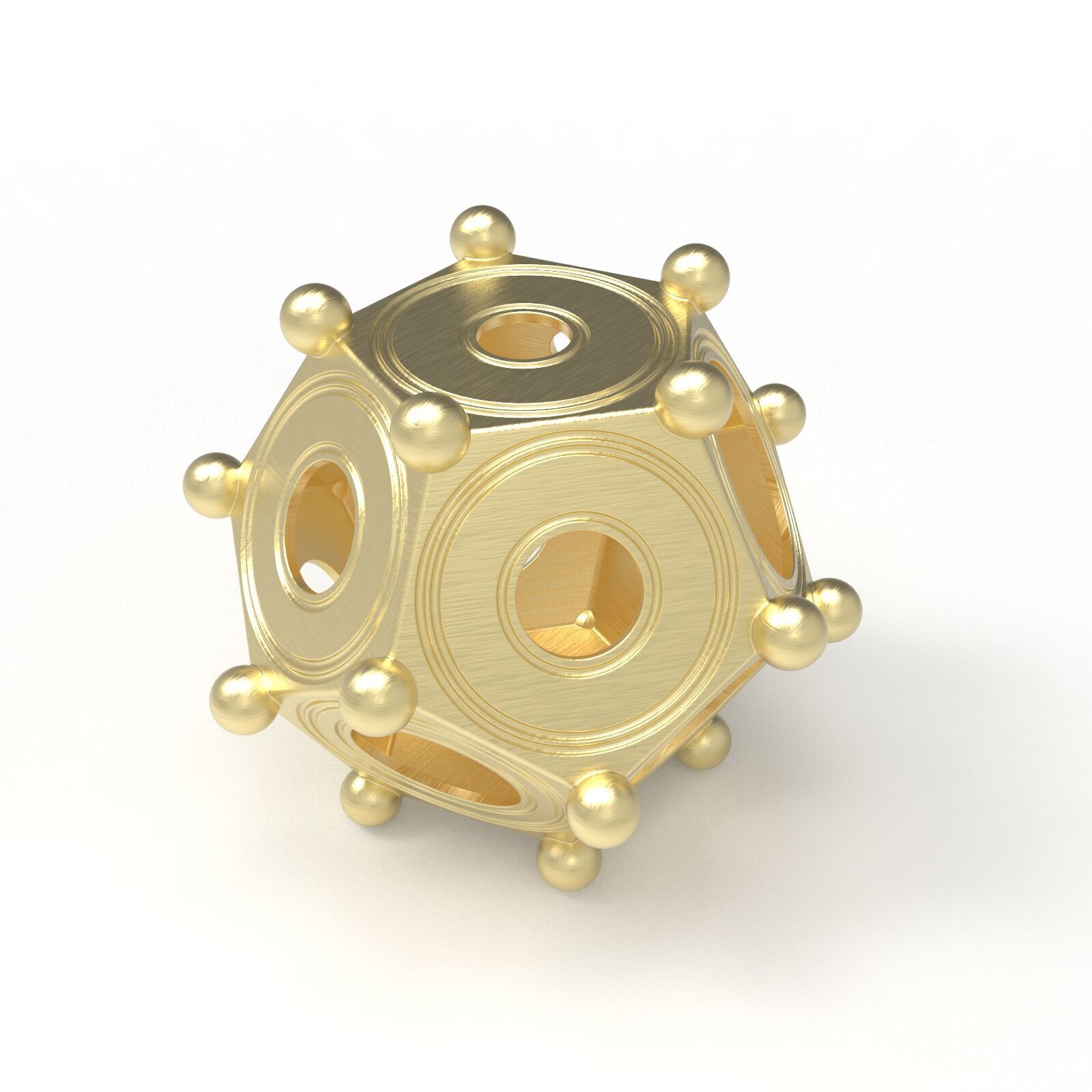 Roman dodecahedron Low-poly 3D model_11