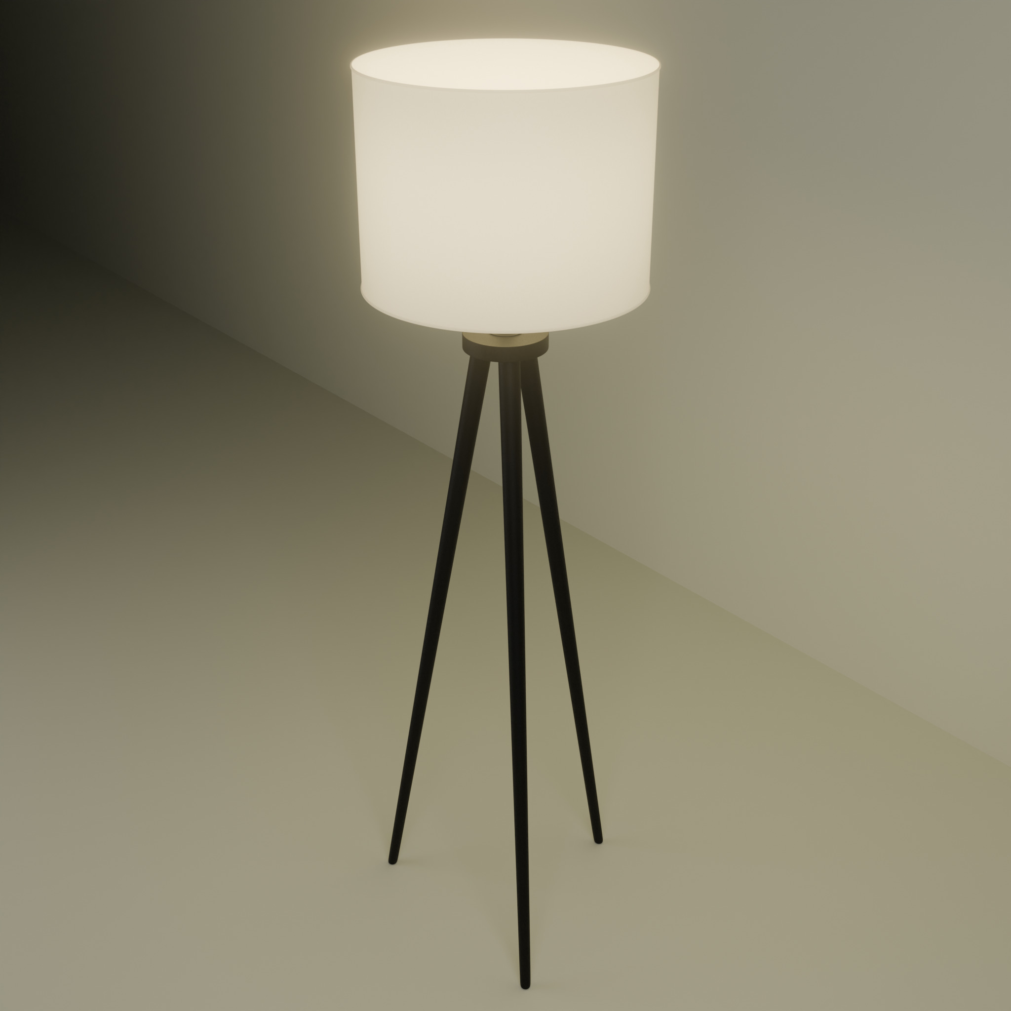 Modern Tripod Floor Lamp AR Low-poly 3D model_3