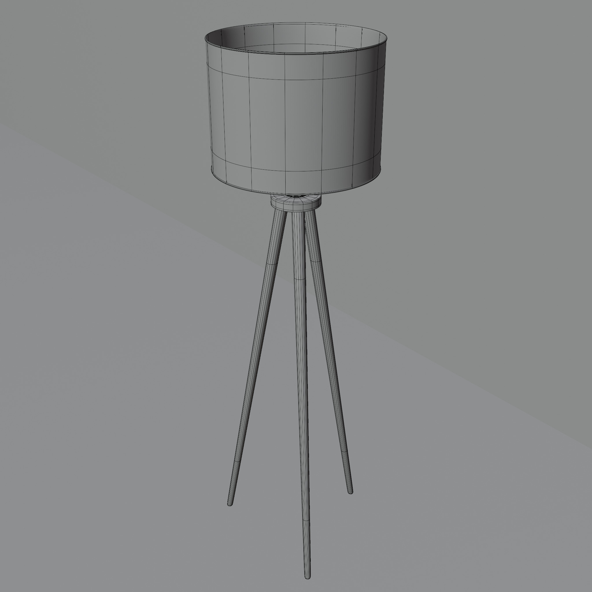 Modern Tripod Floor Lamp AR Low-poly 3D model_5