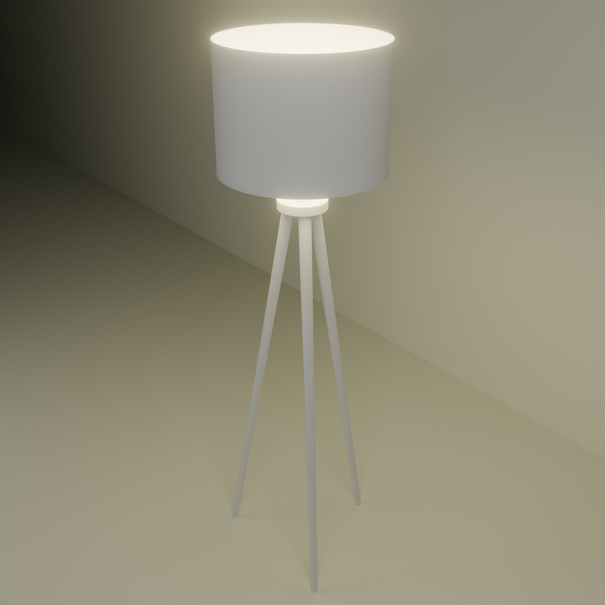 Modern Tripod Floor Lamp AR Low-poly 3D model_4