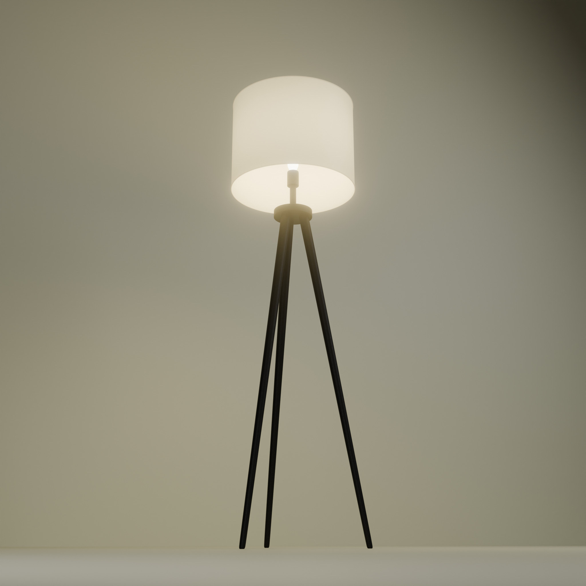 Modern Tripod Floor Lamp AR Low-poly 3D model_6