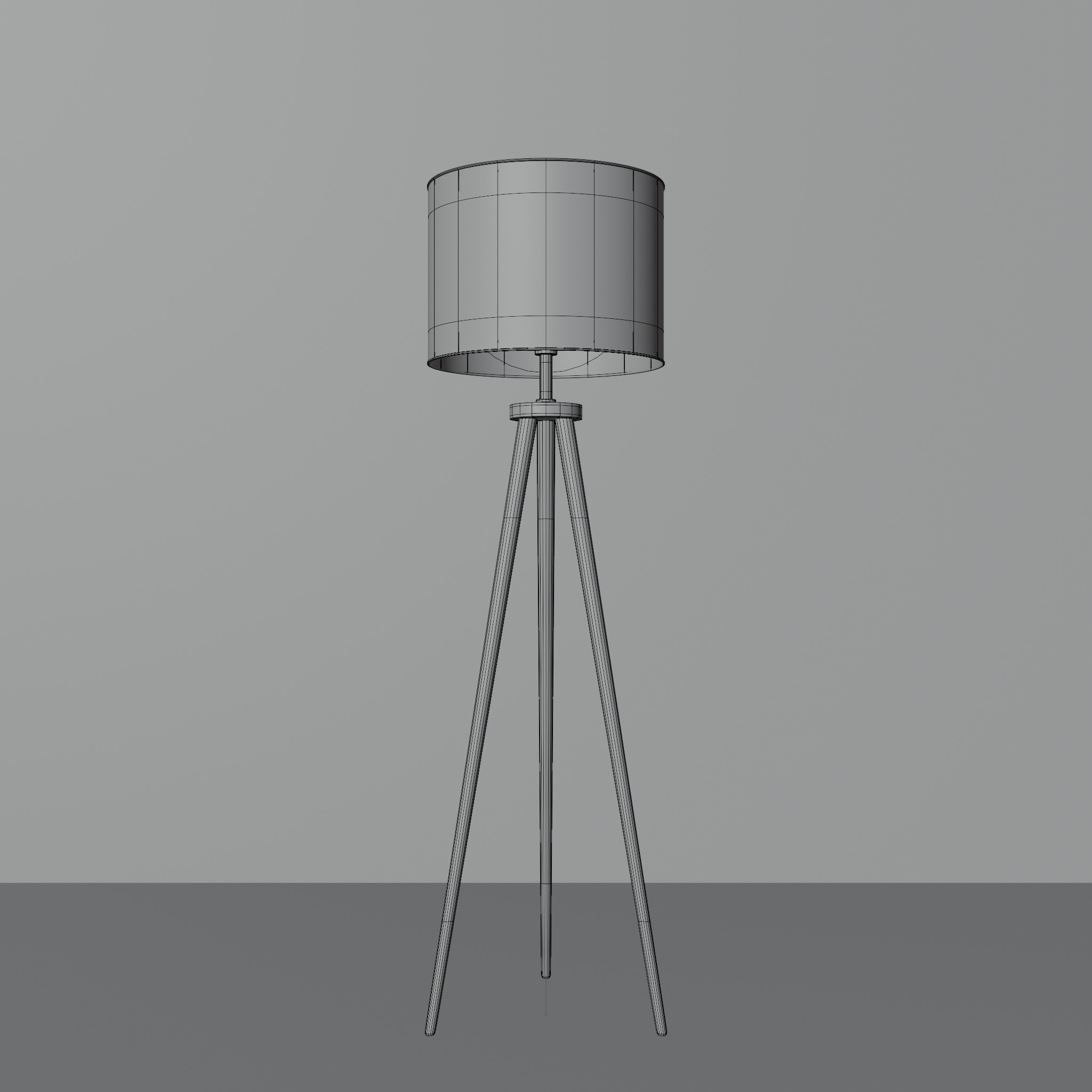 Modern Tripod Floor Lamp AR Low-poly 3D model_2