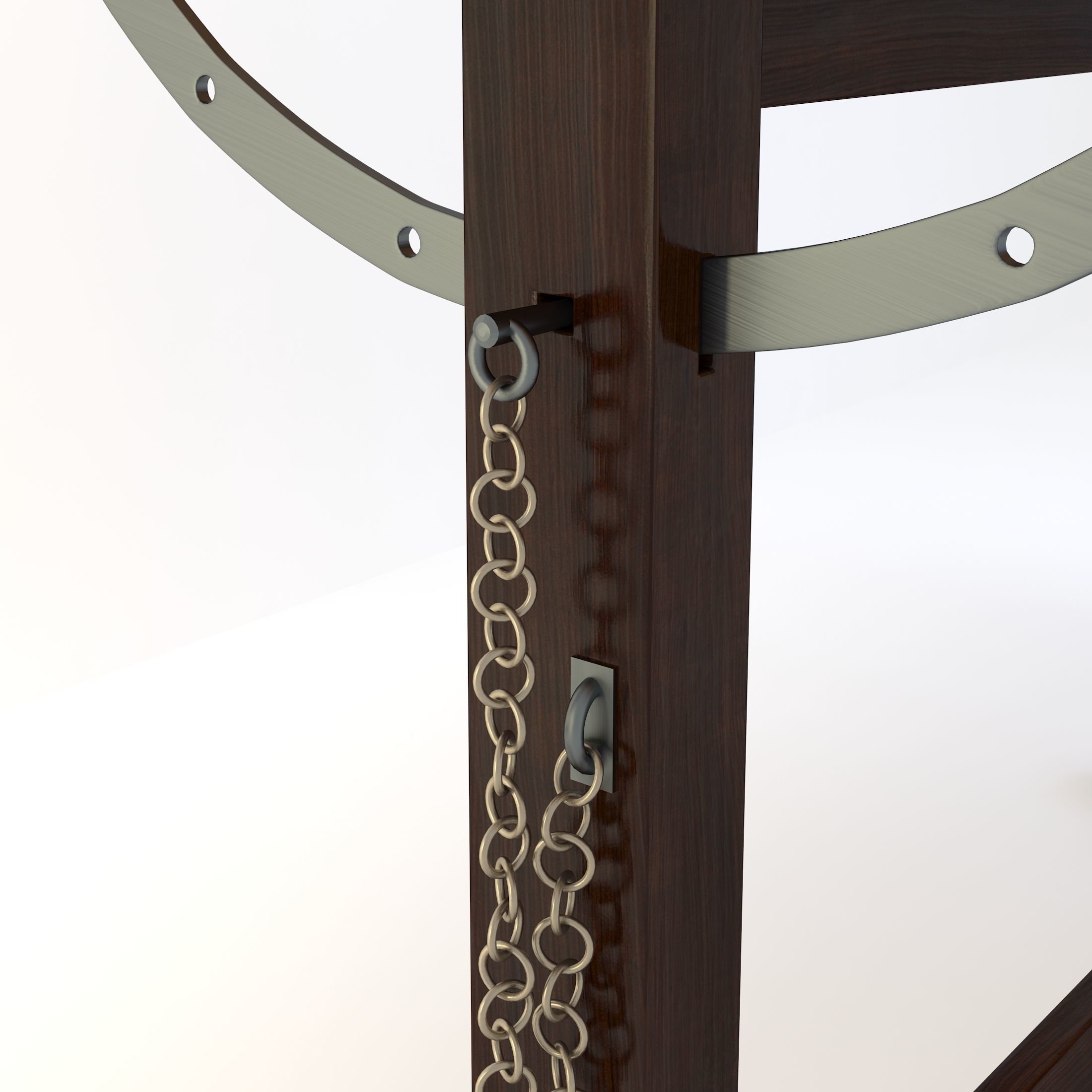 Blueprint Desk with Lamp 3D model_4