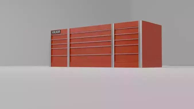 low poly 73 in Red Top Chest Toolbox Tool Storage Cabinet