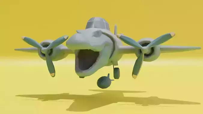 Bombardino Crocodilo Italian brainrot Low Poly Character Low-poly 3D model