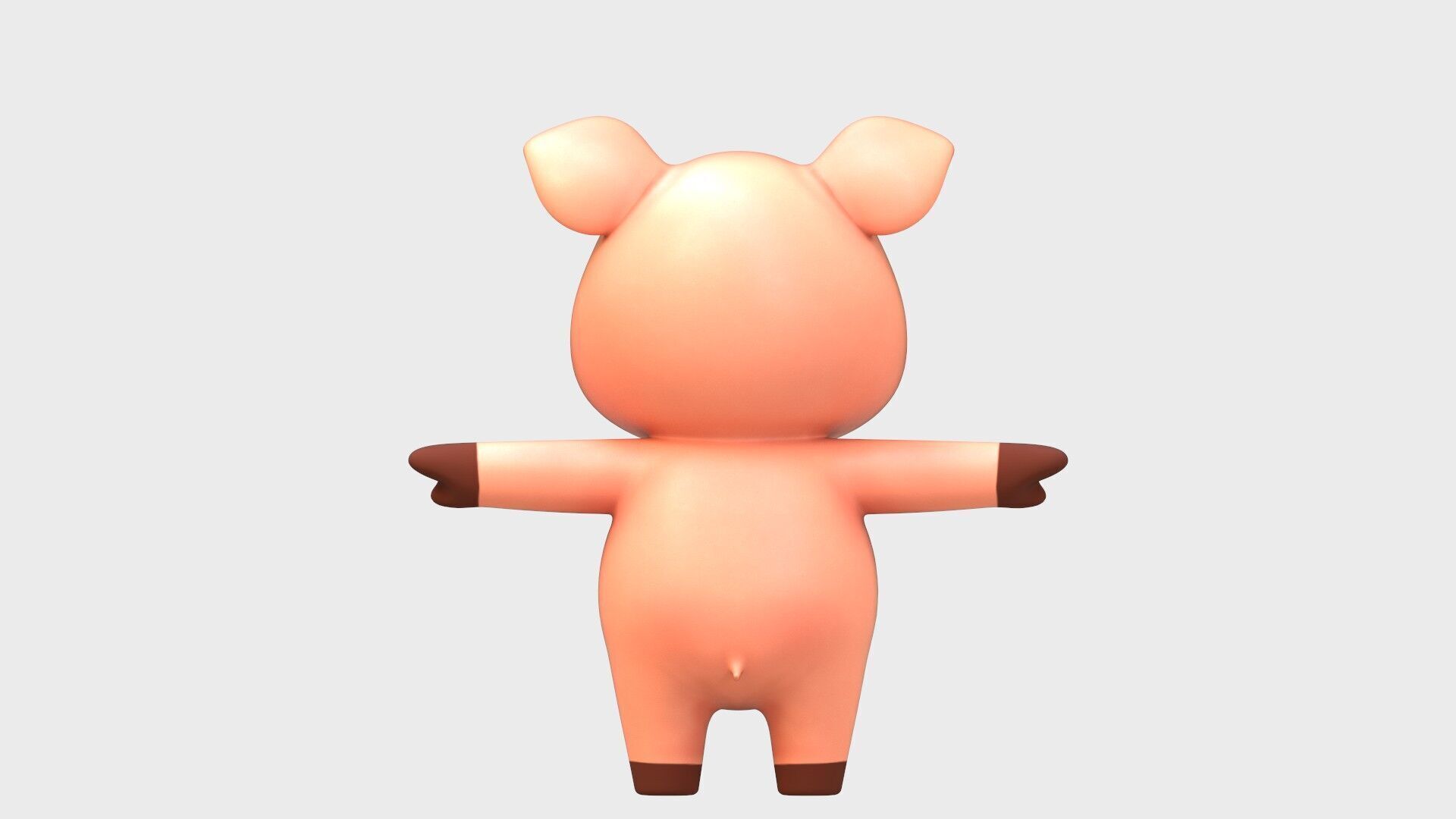 Cartoon Pig Low-poly 3D model_4